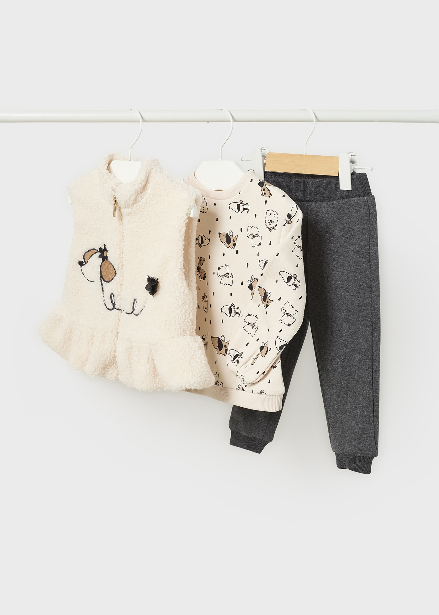 Conjunto de moletom infantil de 3 peças