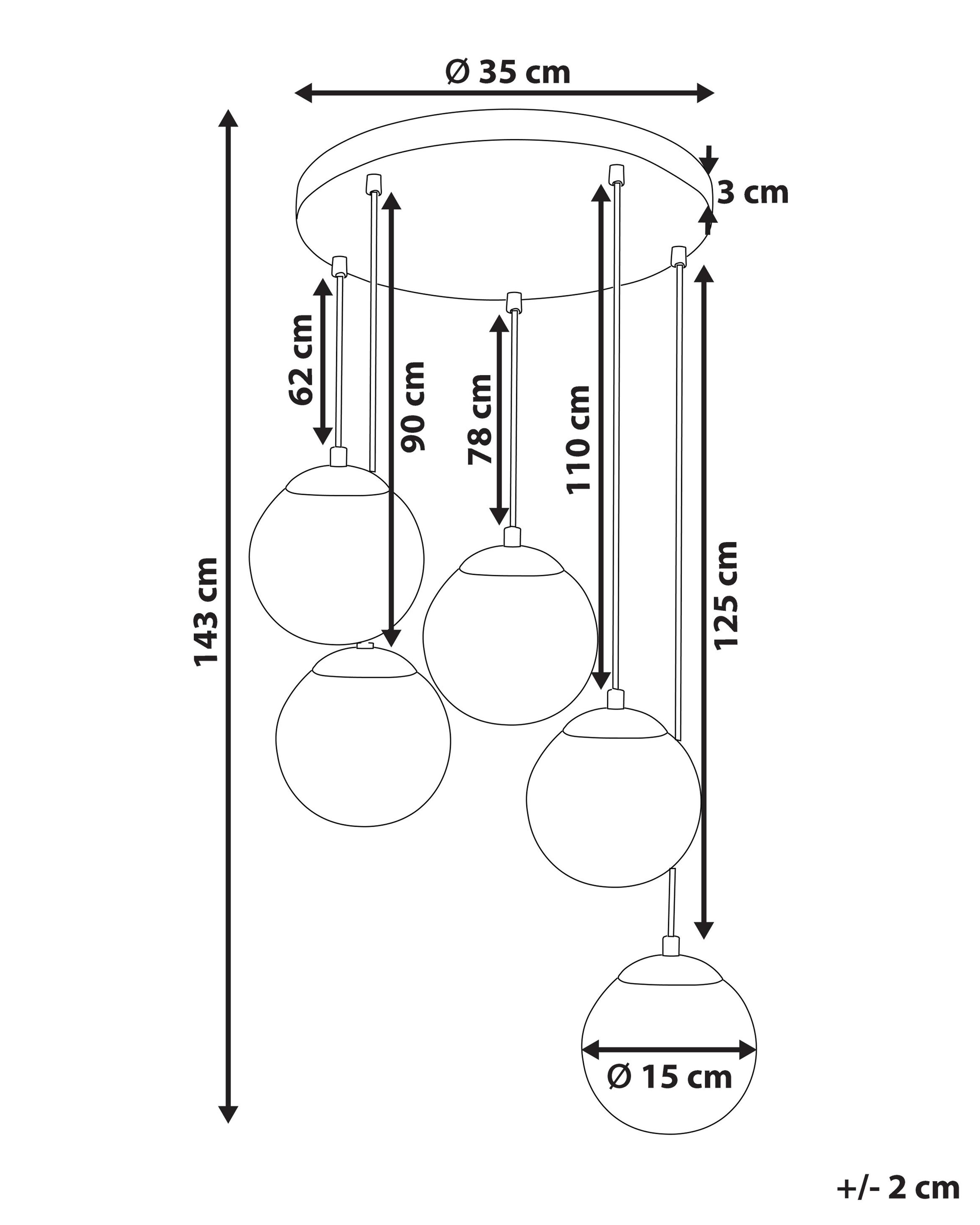 Hanglamp NOEL Glas Zwart