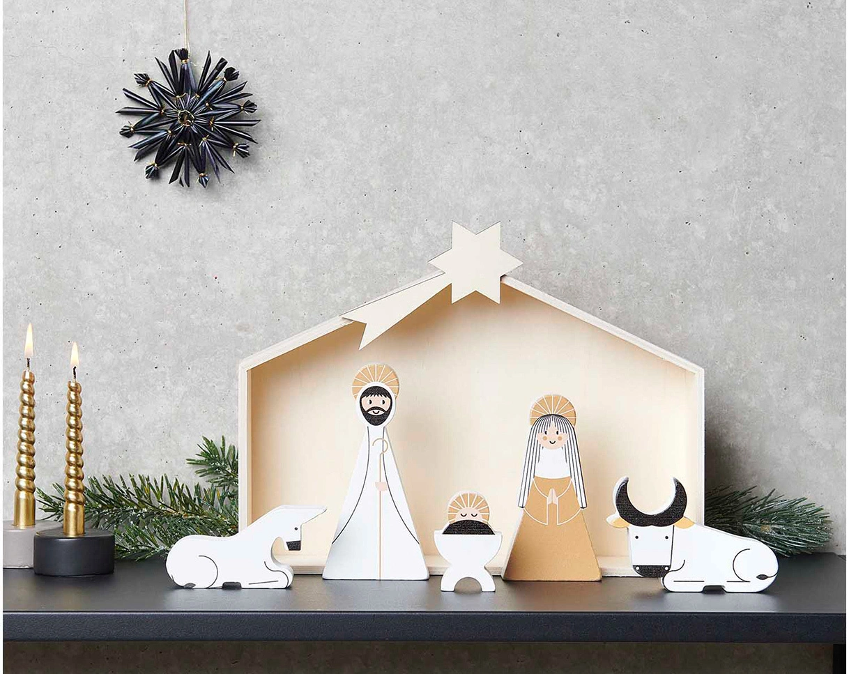 Holz-Krippe HOLY NIGHT 6-teilig