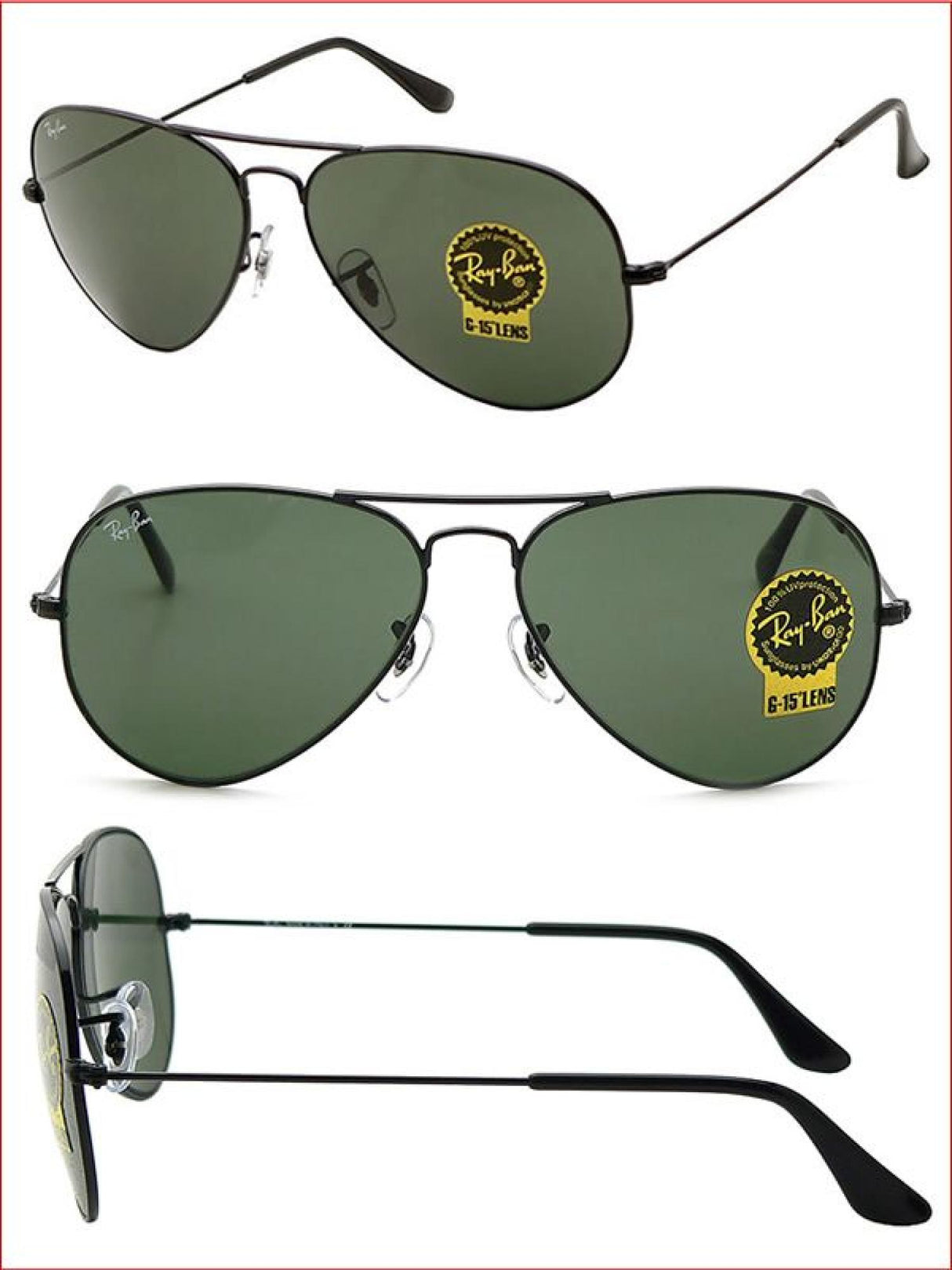Ray-Ban<br>Aviator Black - Green