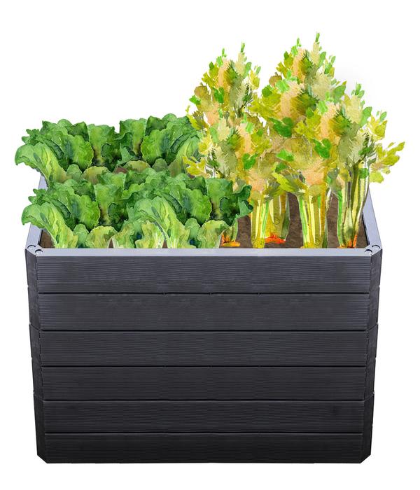 Garantia Kunststoff-Hochbeet Ergo Quadro Wood