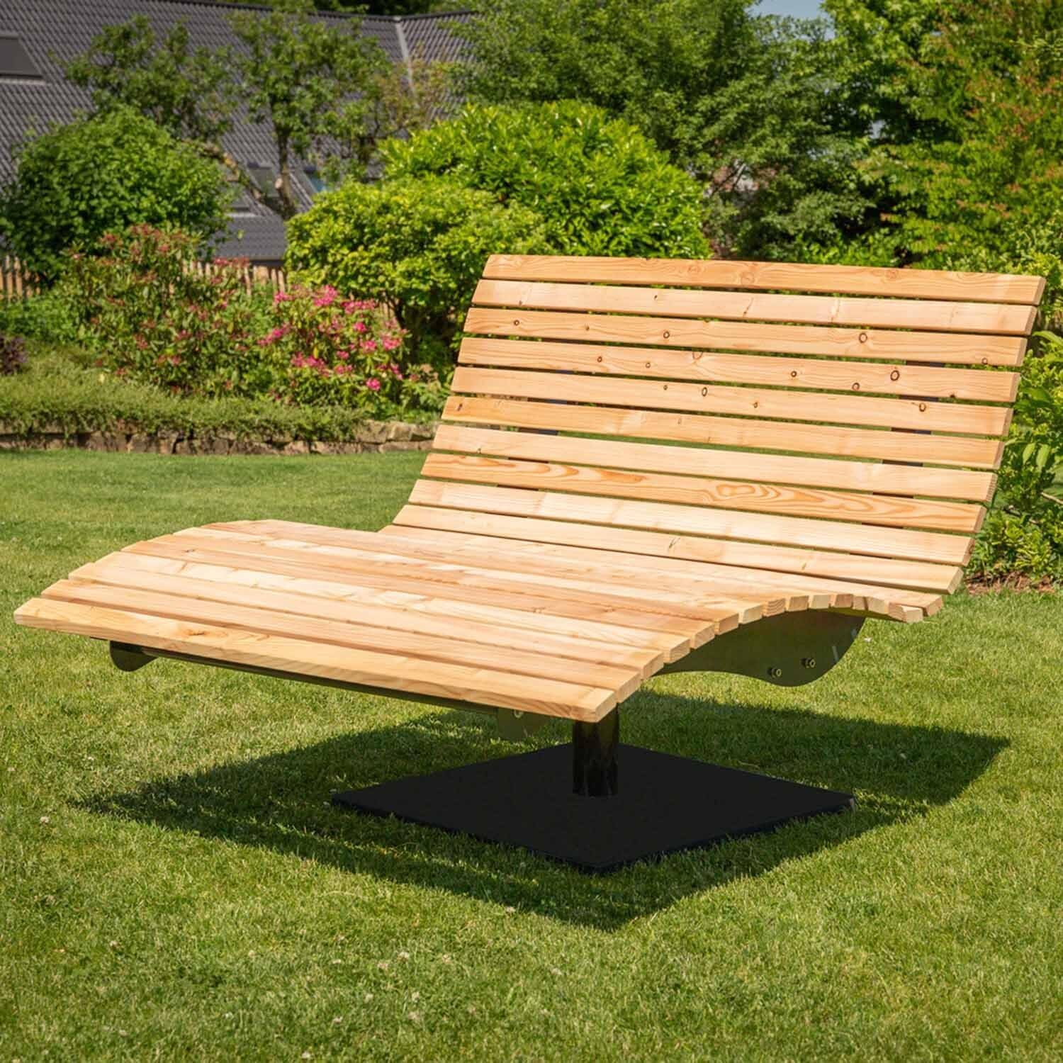 Waldsofa Swing, drehbar 360°, Lärche, für 2-3 Personen, Sonnenliege, Wellenliege, Relaxliege, Himmelsliege, Holzliege für den Garten
