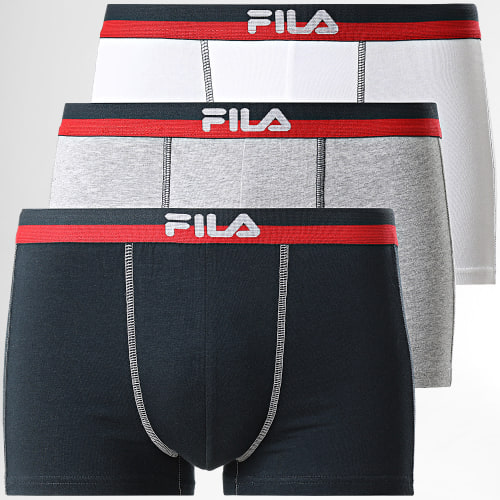 Lot De 3 Boxers FU5020 Bleu Marine Blanc Gris Chiné