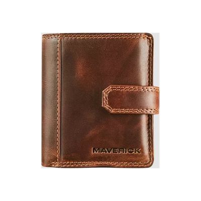 Maverick The Original - Portefeuille - compact RFID - cuir de vachette pleine fleur tanné végétal - brun