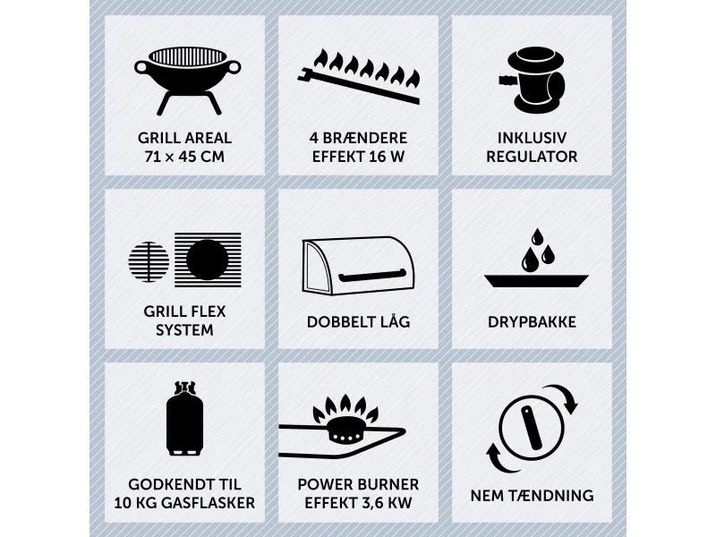 DANGRILL - GASGRILL 420 CS 4 BRÆNDERE M/ POWER BURNER