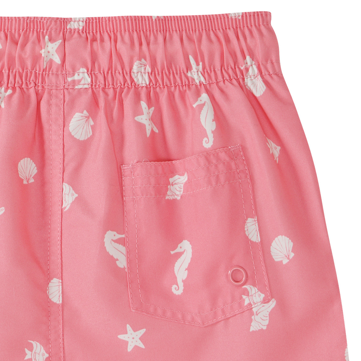 Famy Jungen Badeshorts mit Meeres-Motiven rosa / weiss