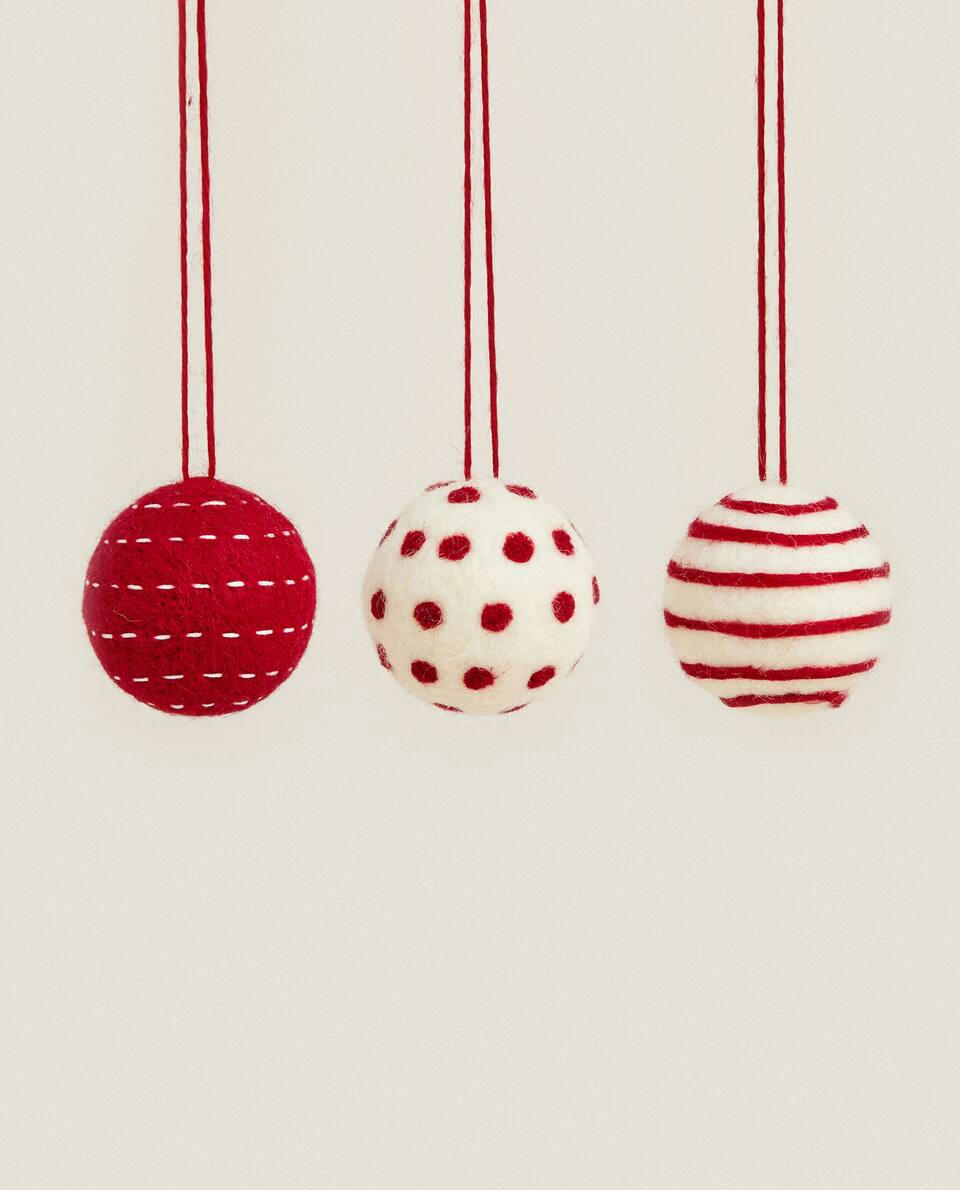 PACOTE DE ENFEITES DE NATAL EM FELTRO (PACOTE COM 3)