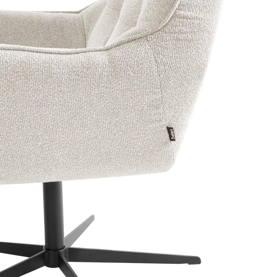 MOLLE - Fauteuil met voetenbank - Lichtbeige - Polyester