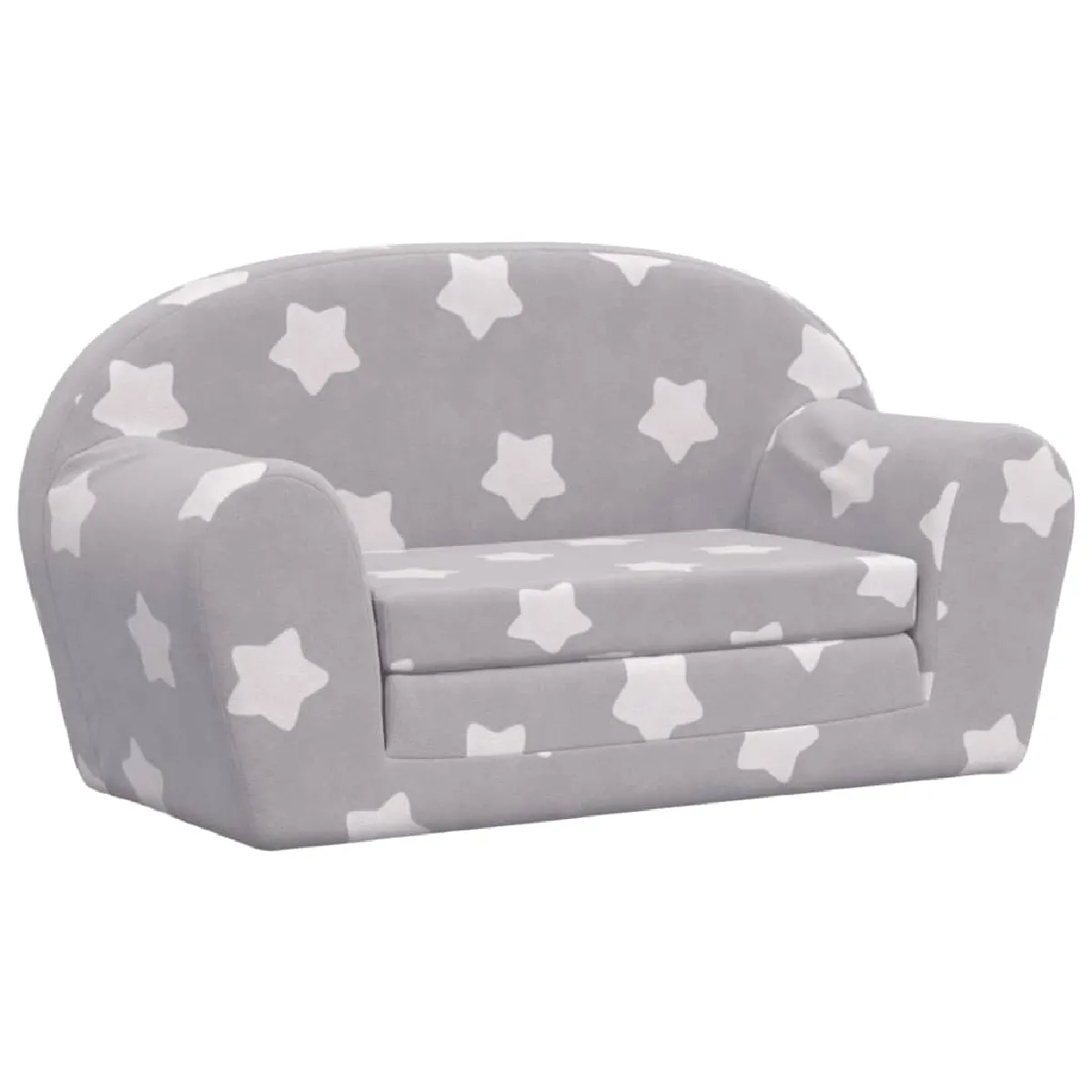 vidaXL Canapé-lit enfant 2 places gris clair - Étoiles