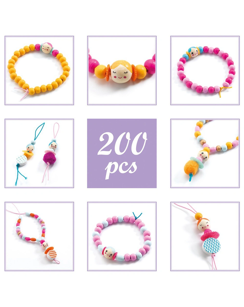 Schmuck-Bastelset PERLEN UND KLEINE MÄDCHEN aus Holz