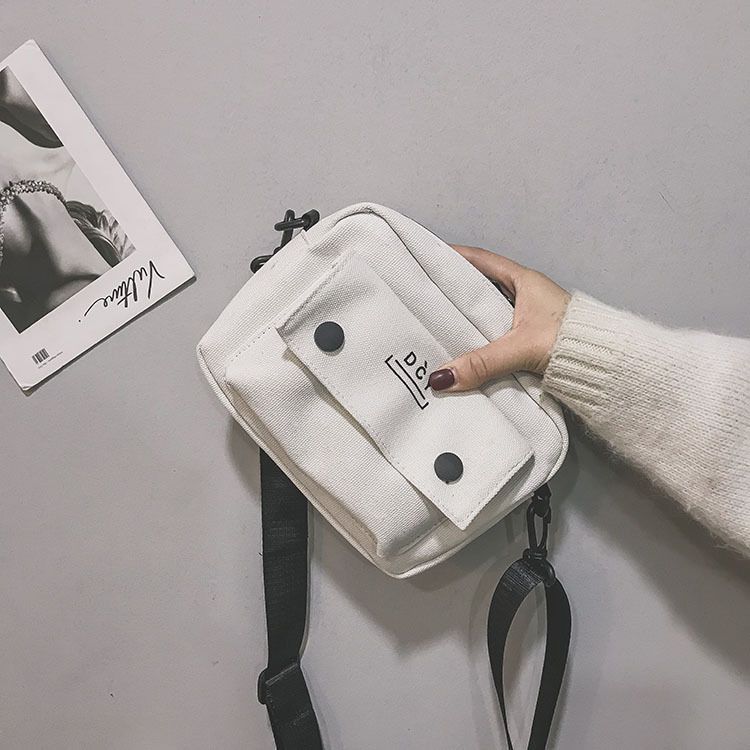 TangTangBags - Schoudertas van canvas met belettering