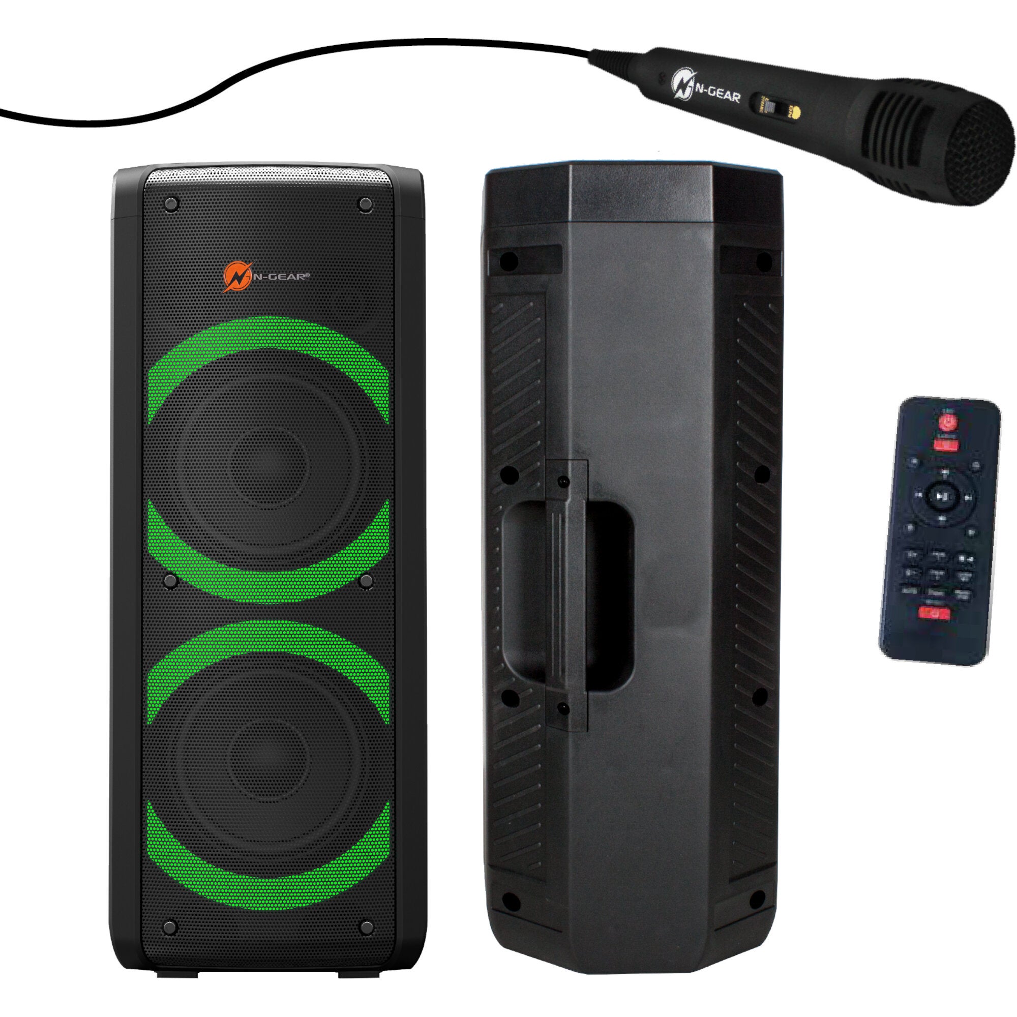N-Gear Let's Go Party 72 mobiele luidspreker met microfoon en lichteffecten