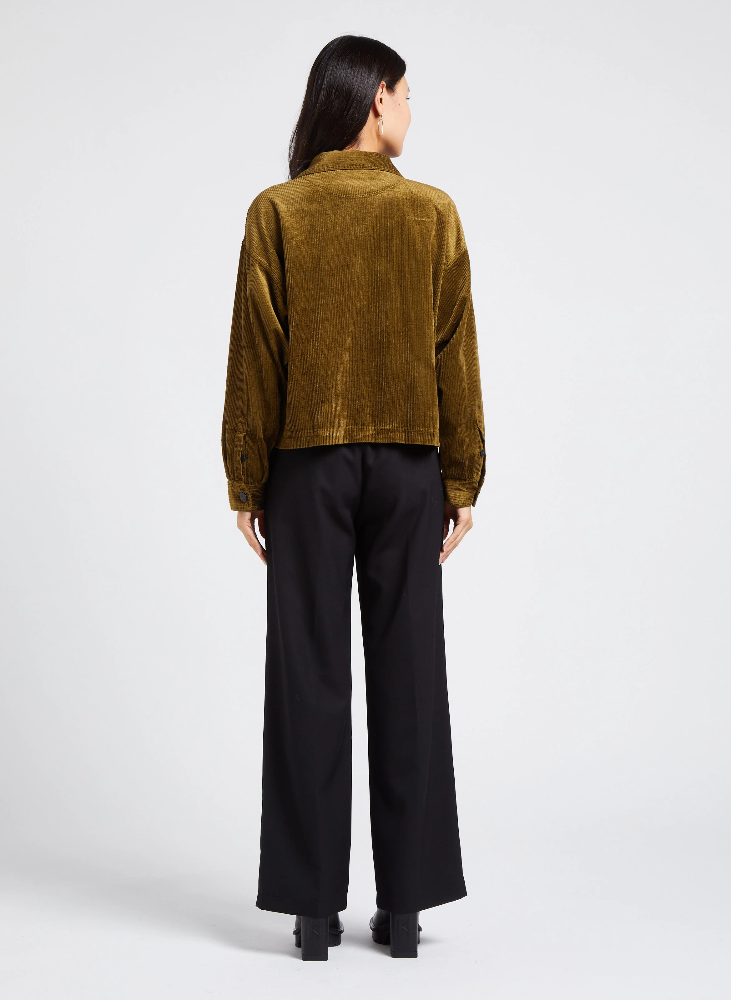 Pantalon large taille haute | Noir