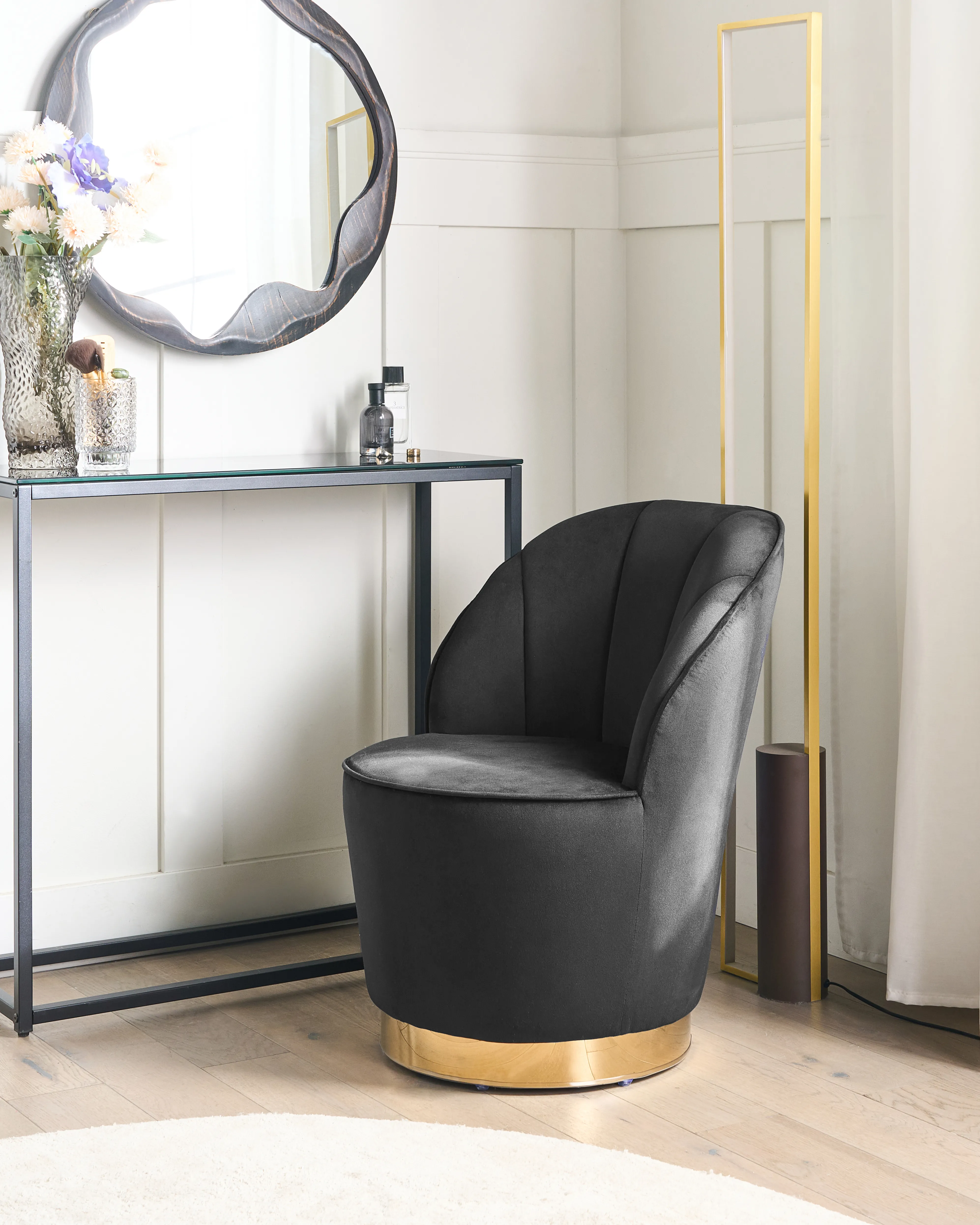 Fauteuil ALBY Fluweel Zwart