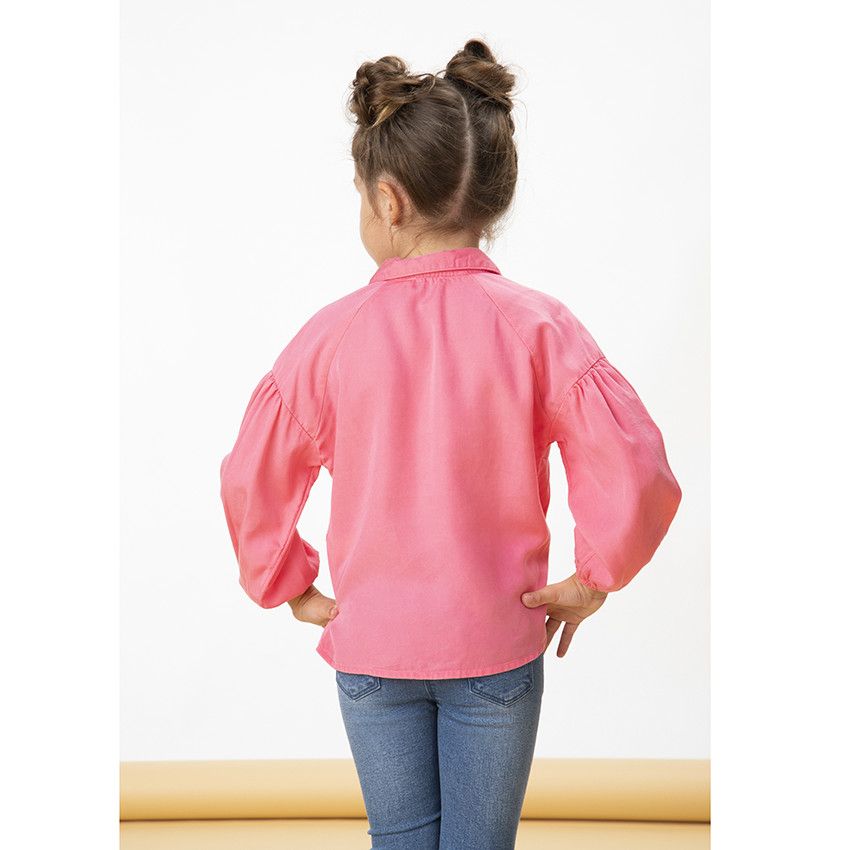Chemise à manches longues en lyocell pour fille - Multicolore