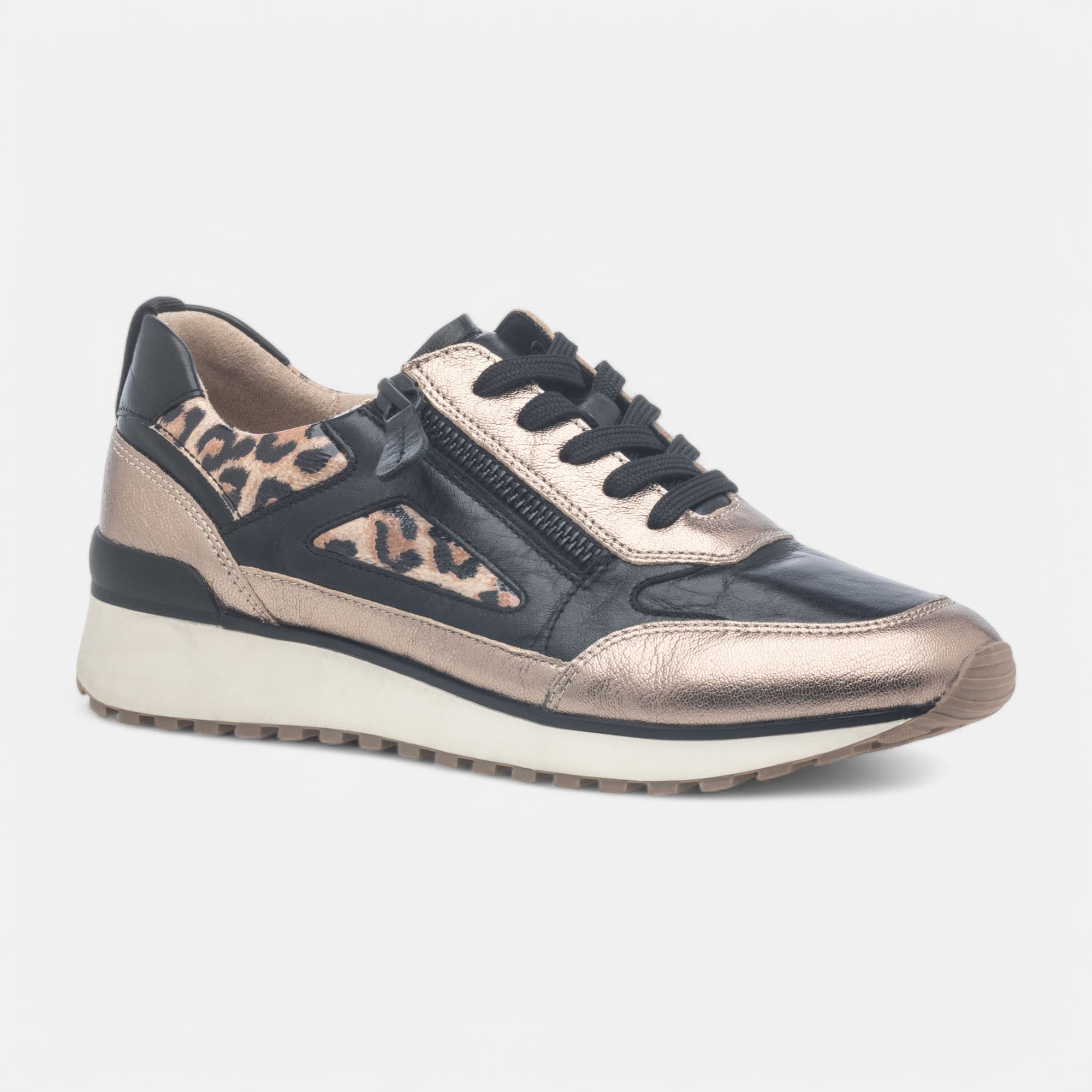 Baskets basses Femme en cuir or
