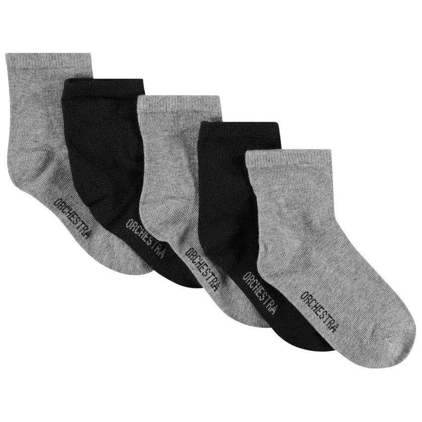 Lot de 5 paires de chaussettes unis - Gris chiné