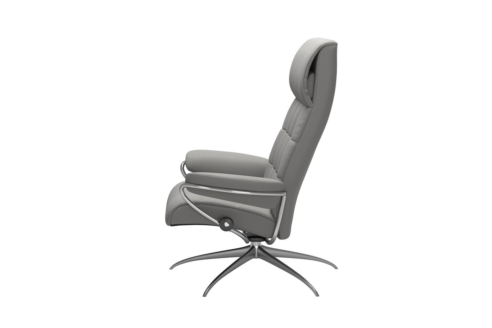 London lenestol m/krakk Hud Paloma Silver Grey og Star understell i krom. Medium