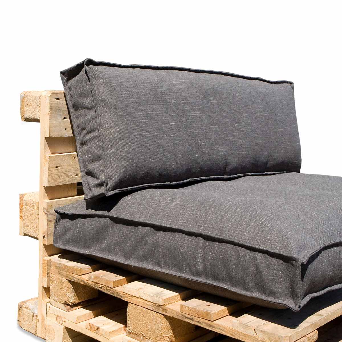 In the mood coussin de palette salvador - 120x80x12 cm - pe - anthracite - set de 2