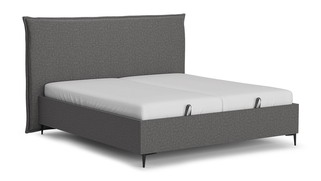Opbergbed Morgan - Linen touch dark grey