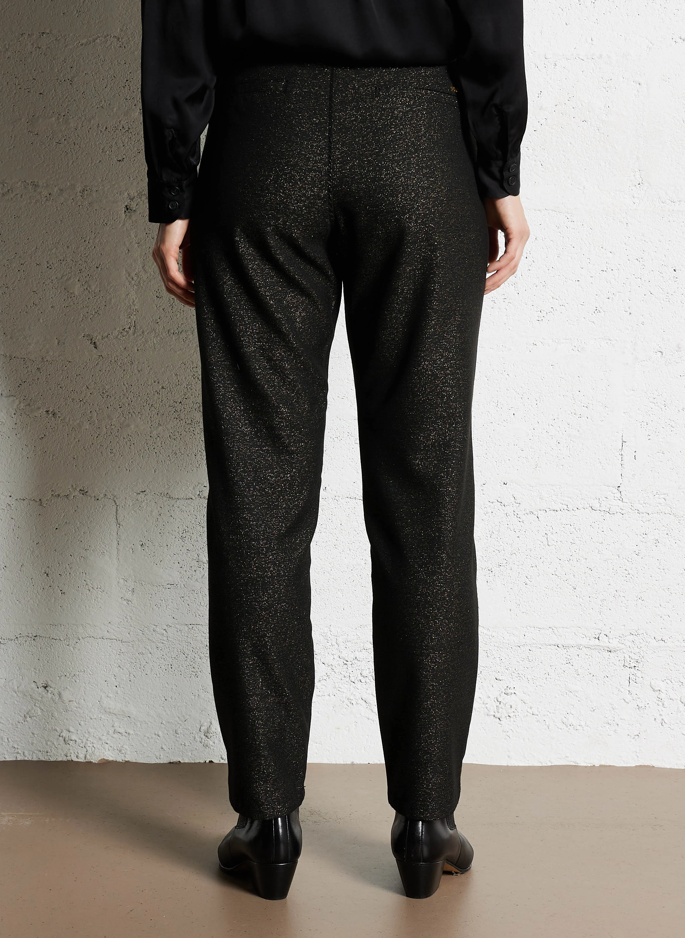 SPARKLIN - Pantalon droit à paillettes | Noir