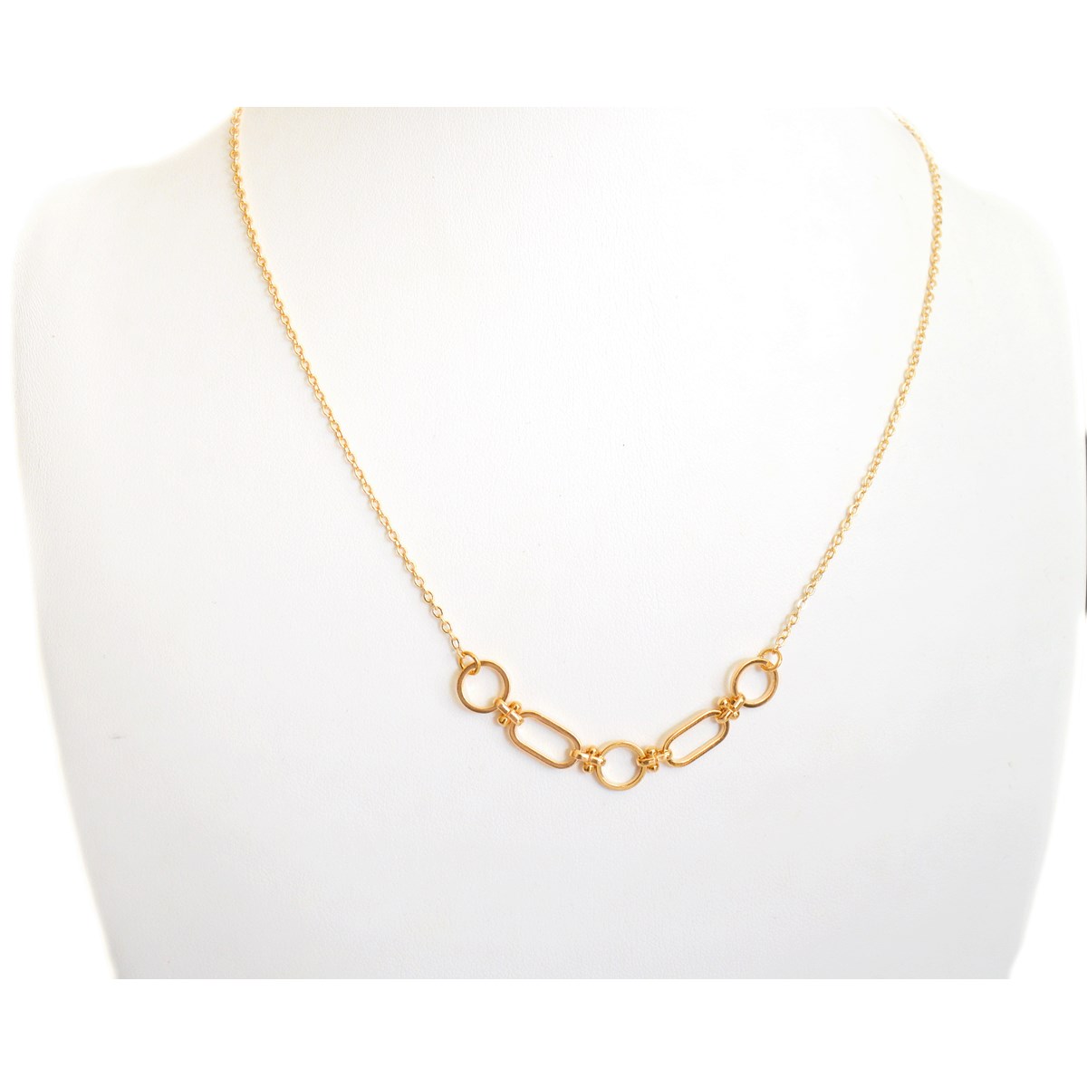 Collier délicat ras du cou chaîne fantaisie-doré à l 'or fin