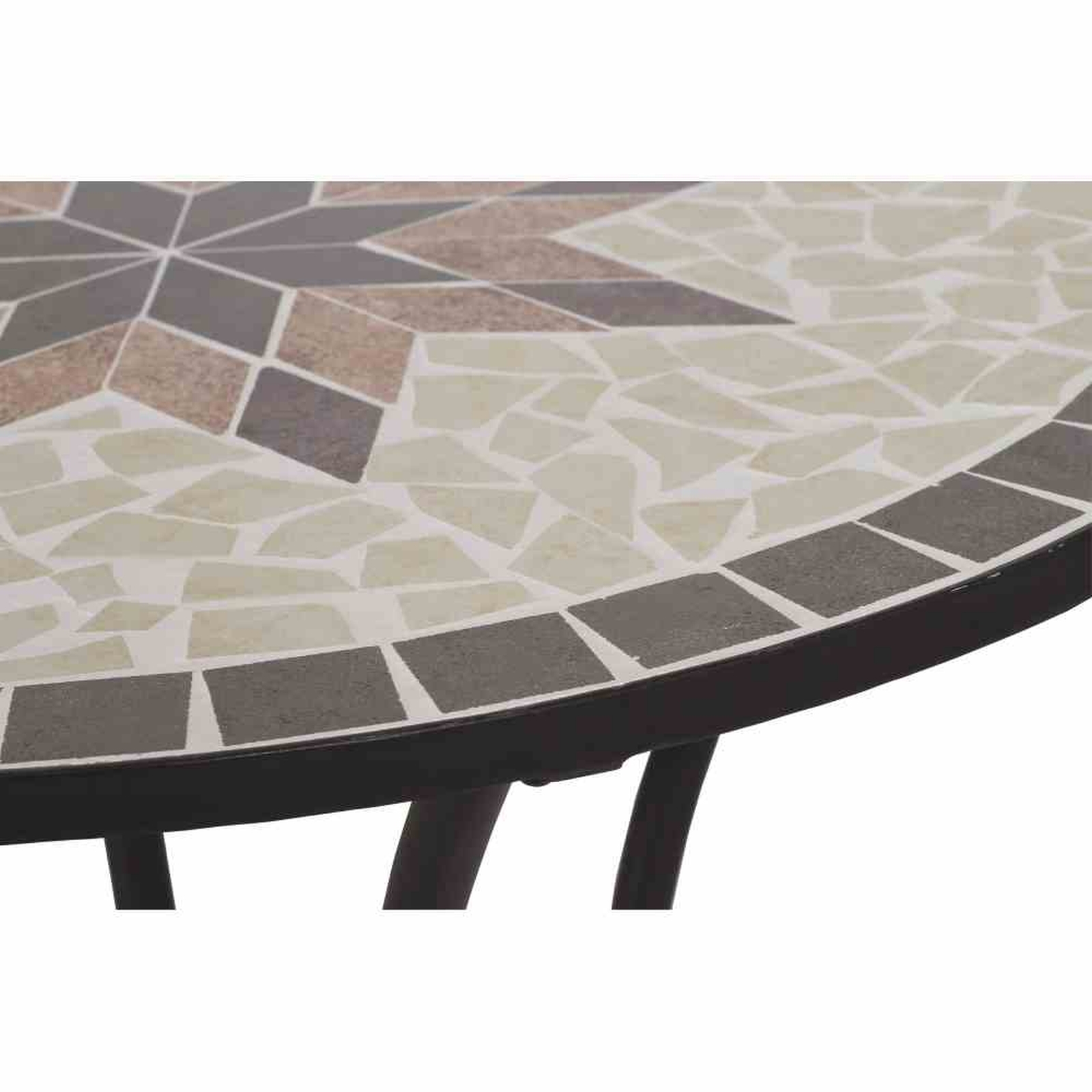 Tisch STELLA - schwarz - rund - Mosaik - 70 cm