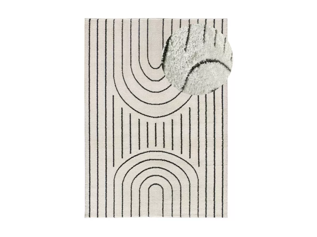 Tapis intérieur - géométrique - blanc - 120 x 170 cm - BLANCHE
