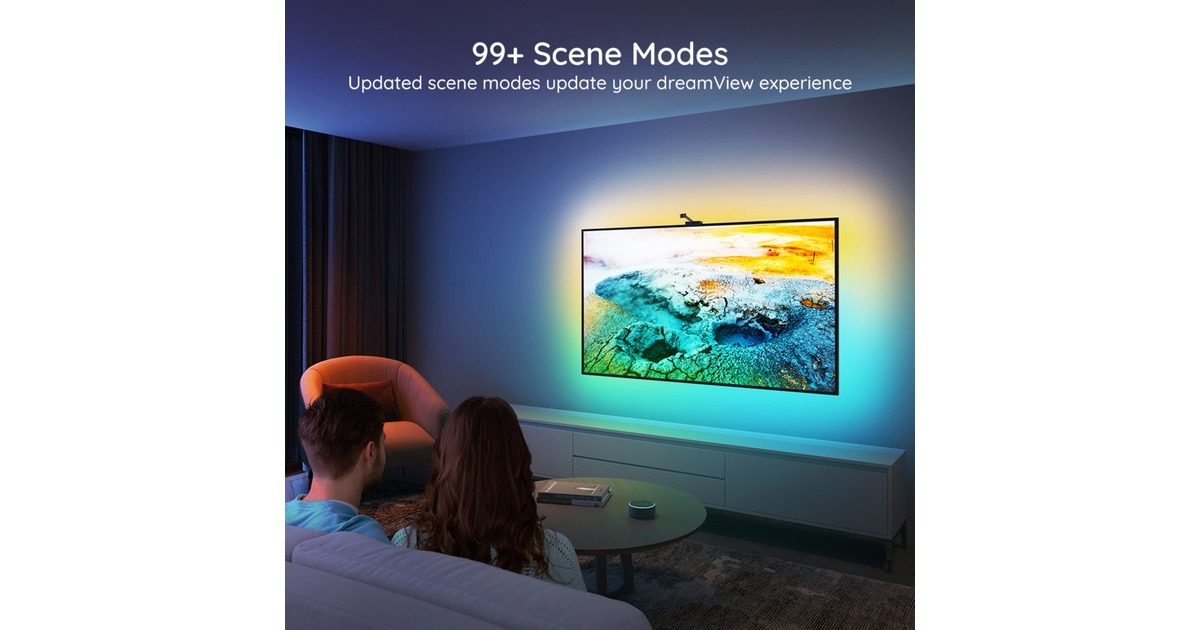 GoveeH6199 DreamView T1 TV achtergrondverlichting sfeerverlichting  (5 meter, RGBIC, Wifi, Bluetooth, voor 75 - 85 inch tv's)