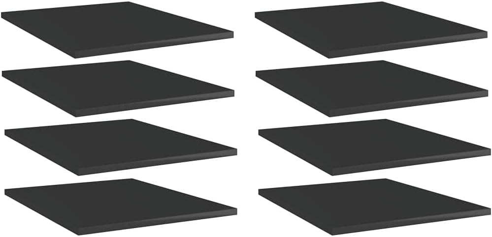 Bücherregal-Bretter 8 Stk. Hochglanz-Schwarz 40x50x1,5 cm