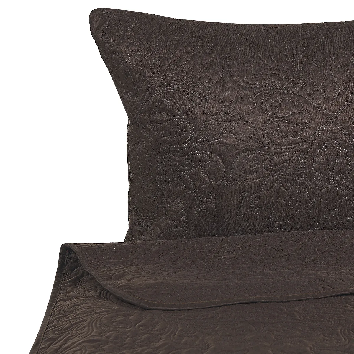 BELIANI RAYEN - Couvre-lit et coussins Marron 160x220 cm
