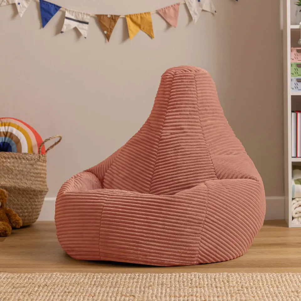 Set van 2 icon Kinderzitzakken Dalton - Corduroy Zitzak - Oud roze