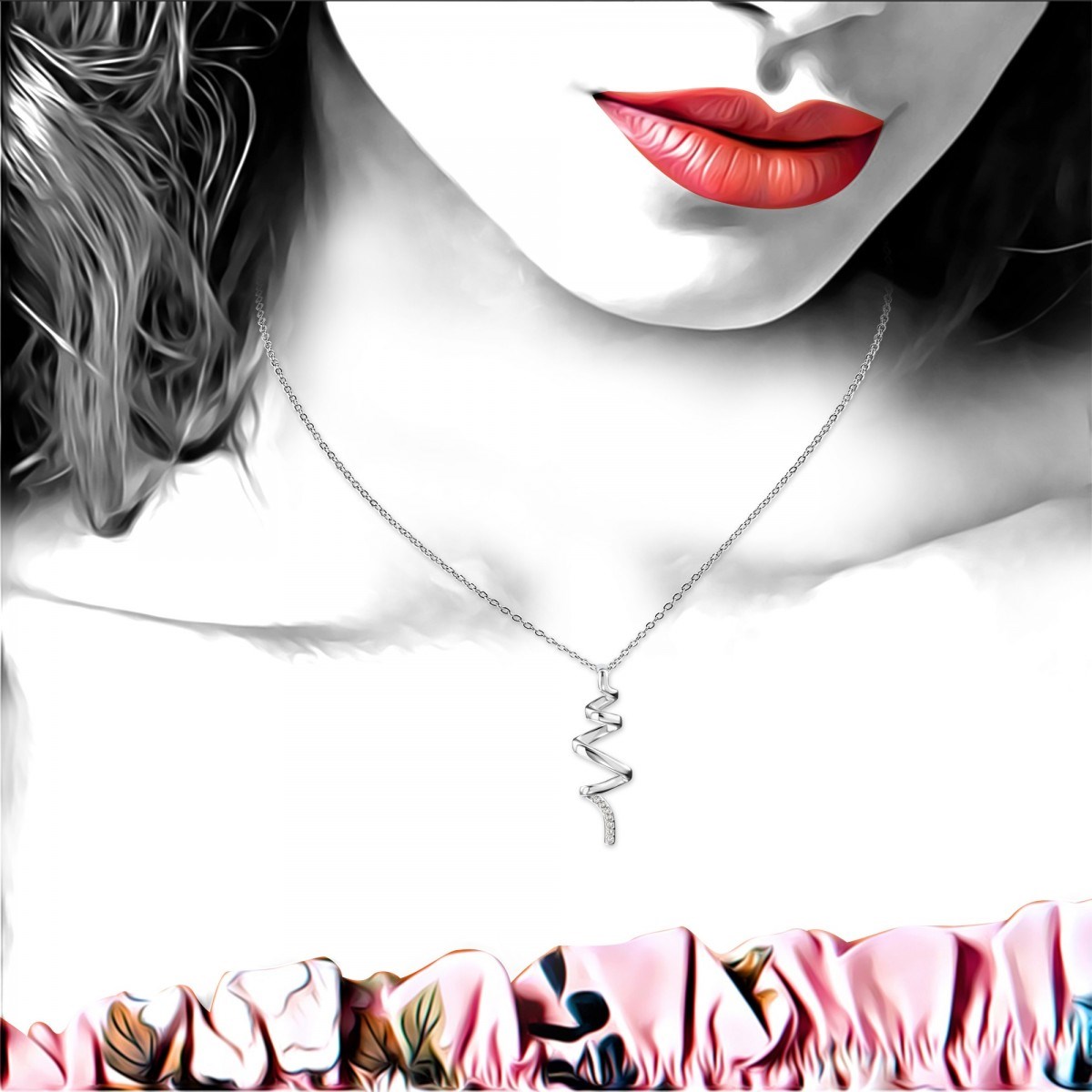 Collier mode SC Crystal orné de Cristaux scintillants