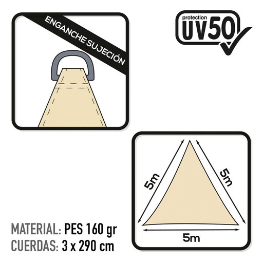 Toldo triangular de sombreamento para jardim Aktive