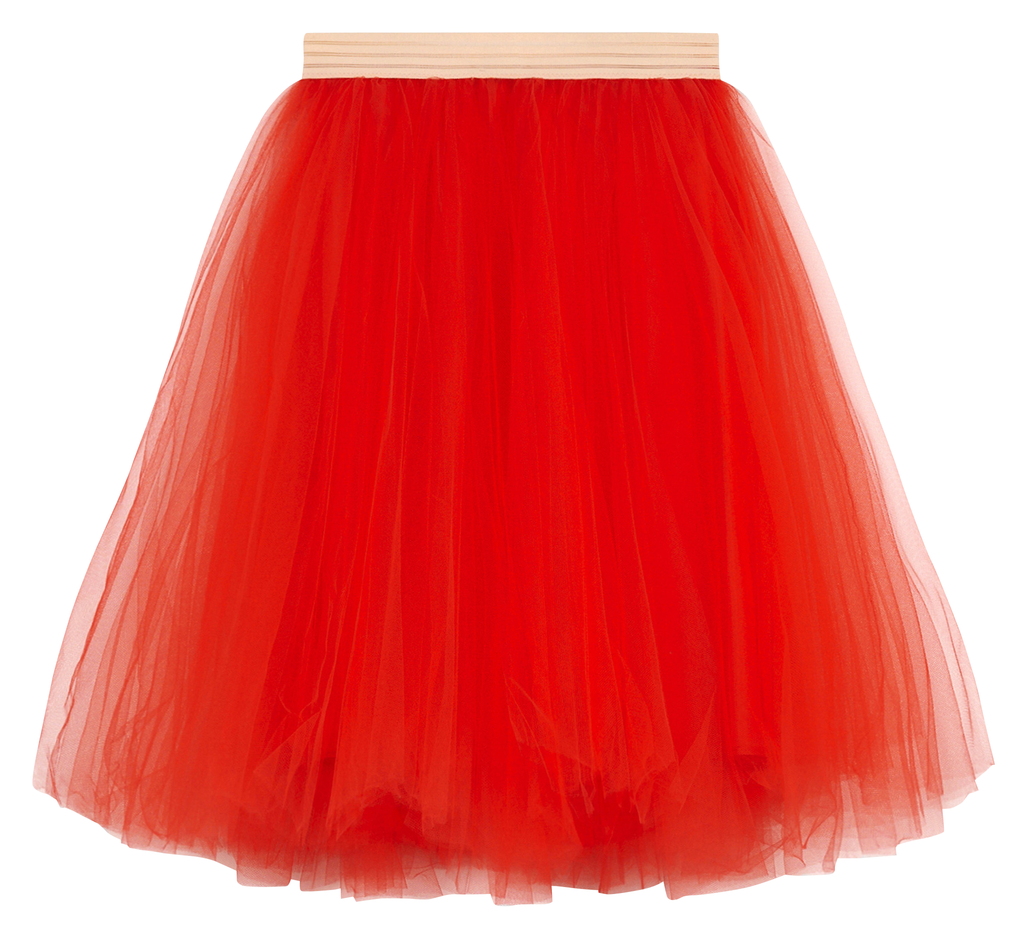 Tutu taille haute avec volants de tulle | Rouge
