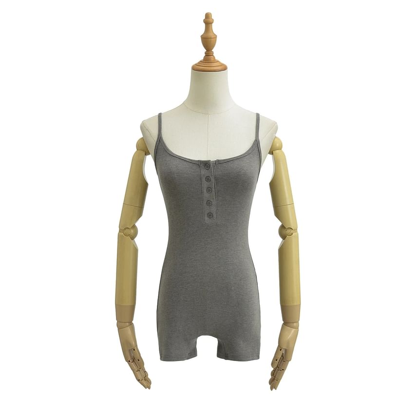 Reknovine - Spaghettiband Henley Effen Romper