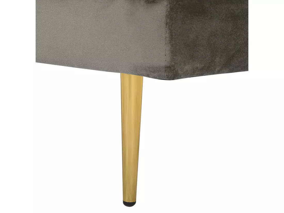 Méridienne en velours gris taupe côté droite MIRAMAS