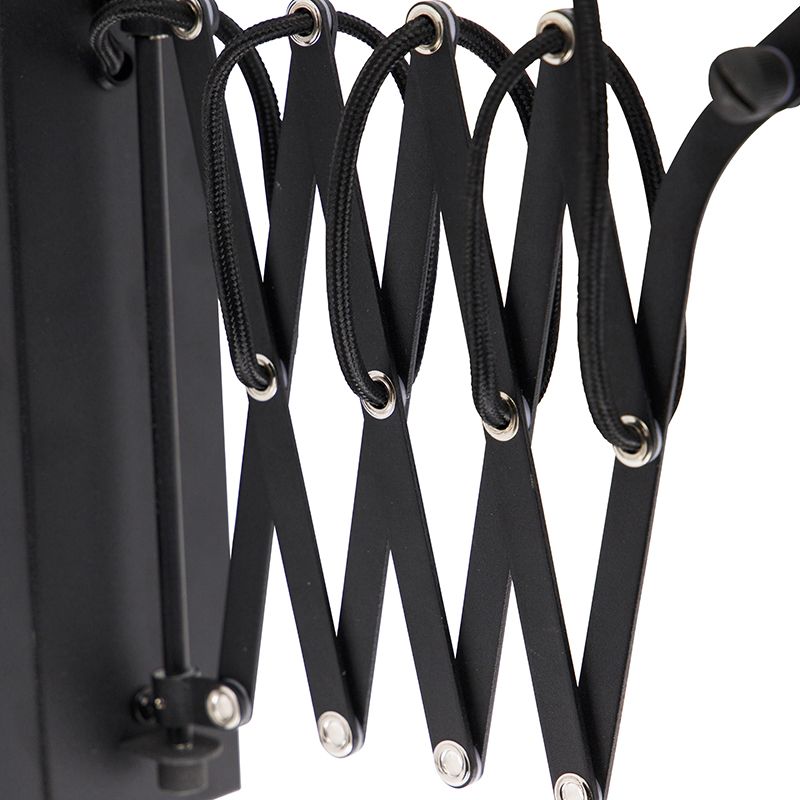 Industriële wandlamp zwart met verstelbare arm - Merle