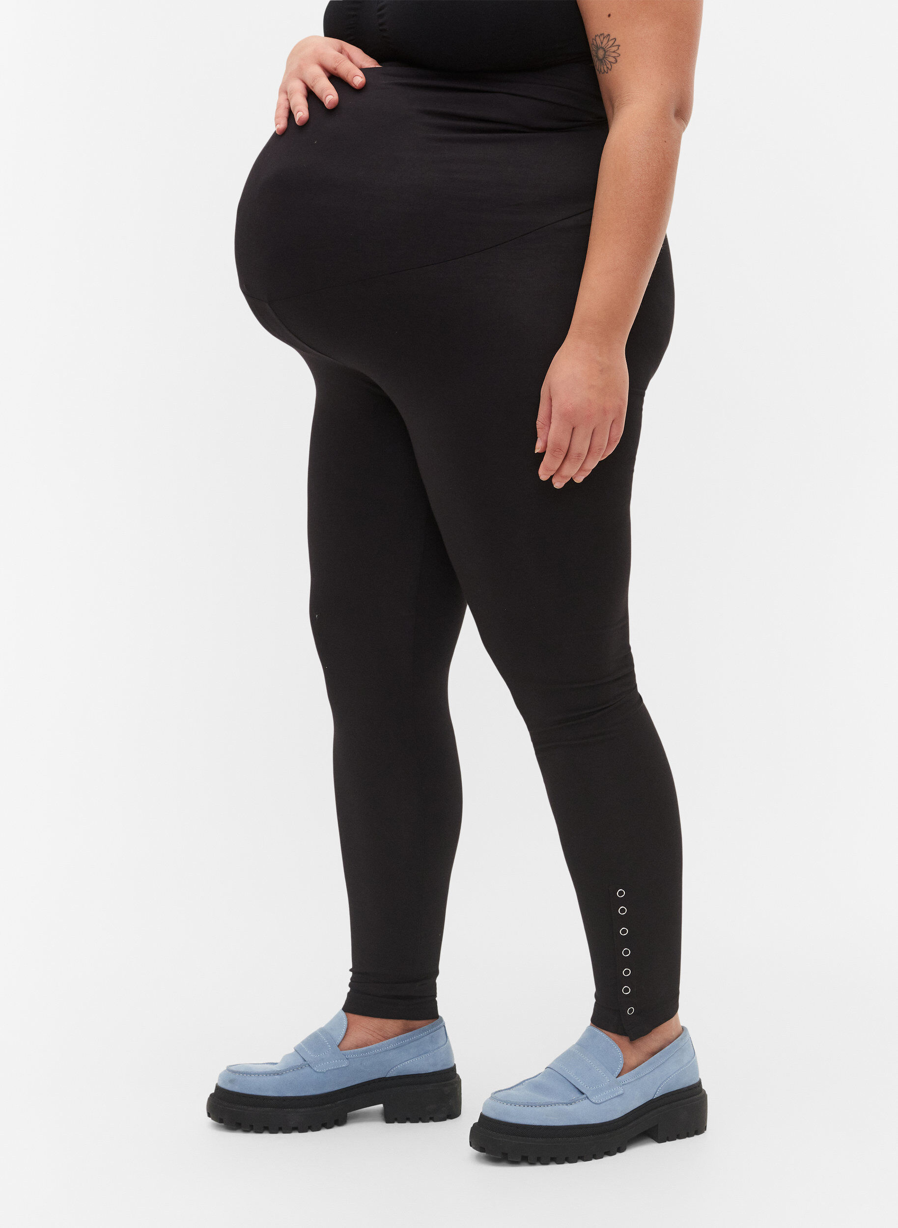 Graviditets leggings i viskose med knapper
