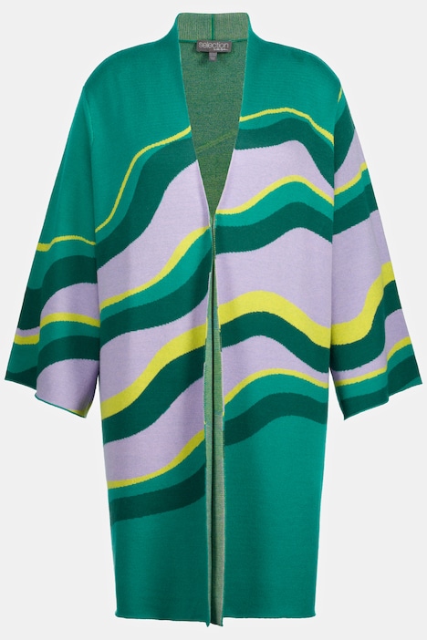 Strickjacke, grafisches Design, Kelchkragen