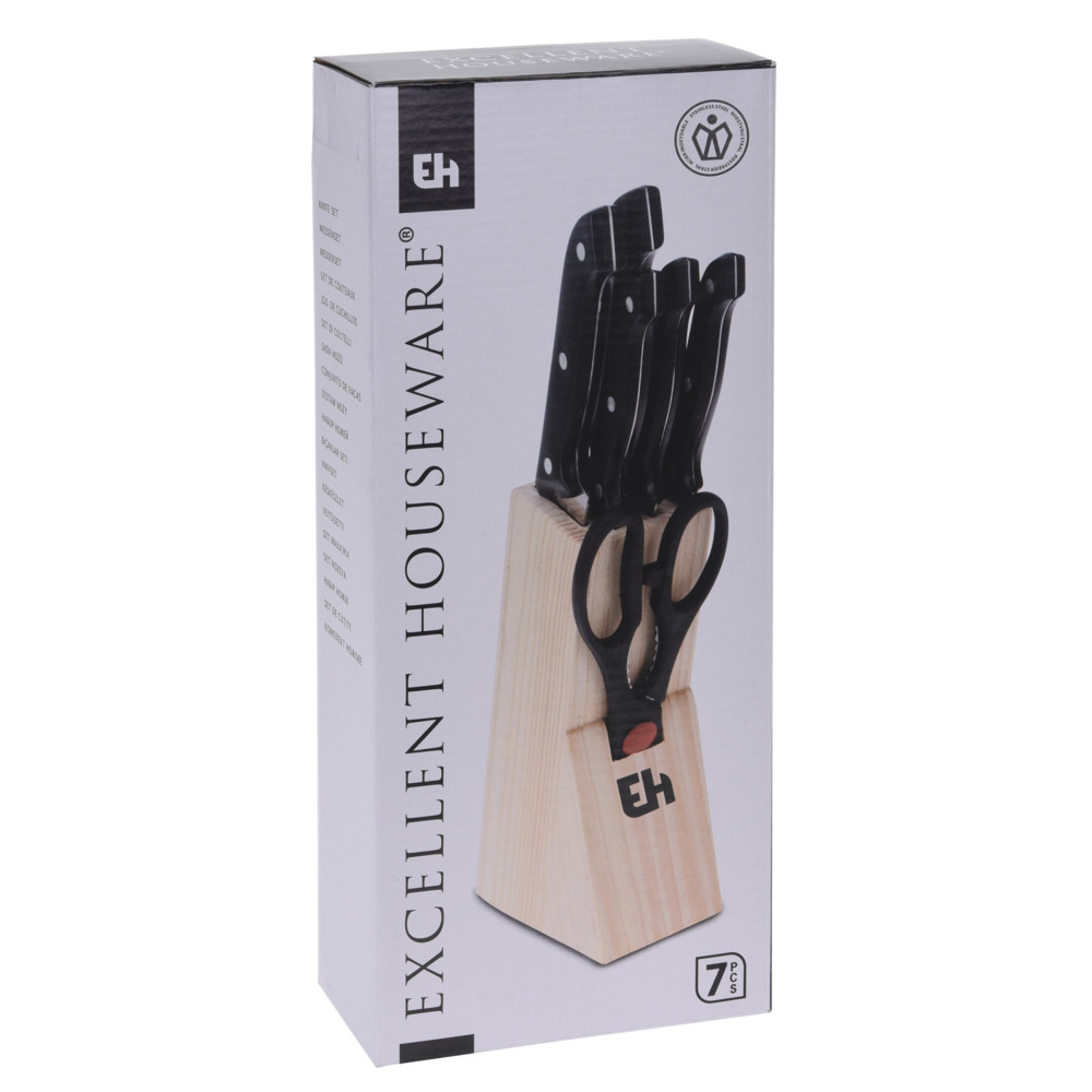 Messerblock Holz Set 7-teilig