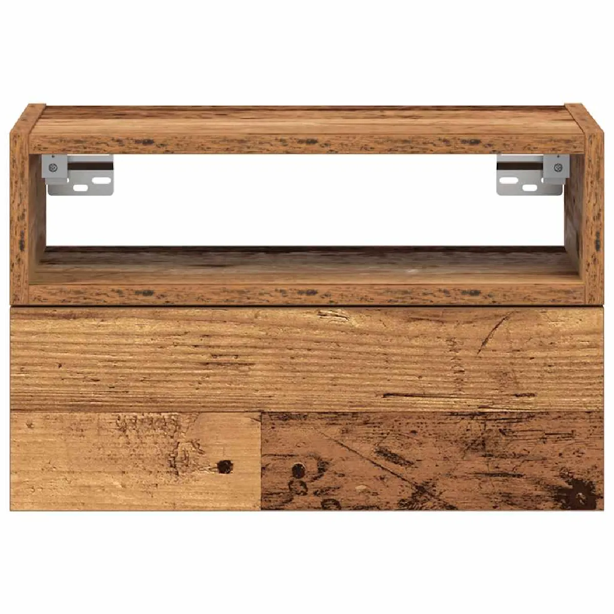 vidaXL Table de chevet murale - Vieux bois