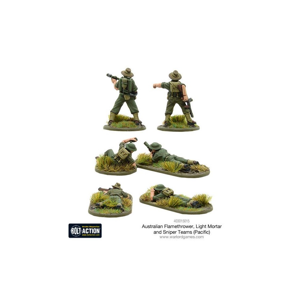 Bolt Action - Australian Flamethrower, Light Mortar and Sniper Teams (Pacific)