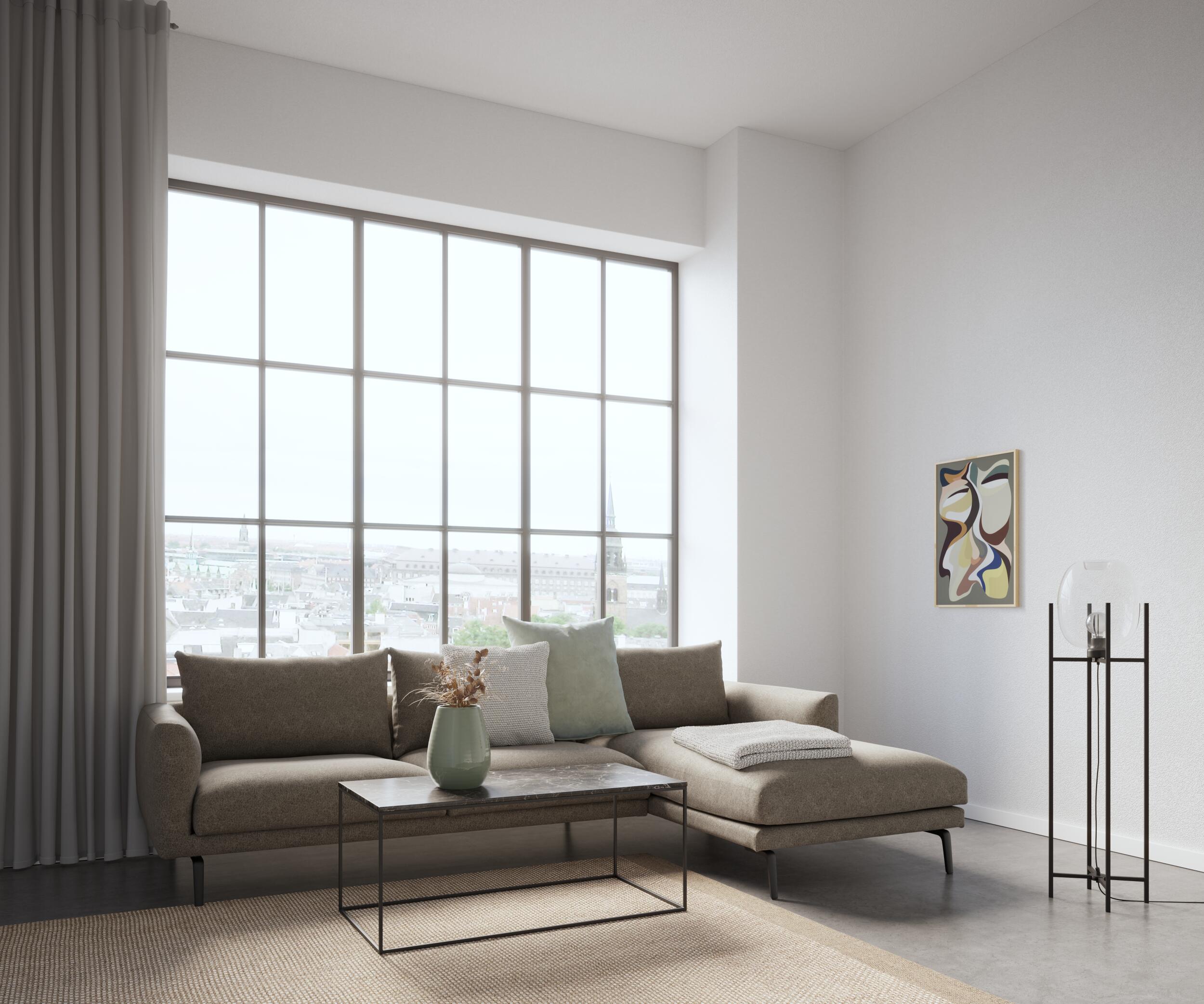 Hallsberg højrevendt sofa med chaiselong