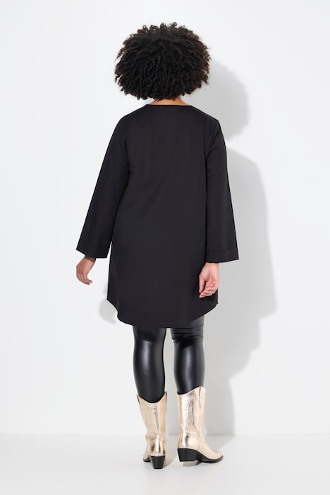 Bluse, Longform, V-Ausschnitt, Langarm