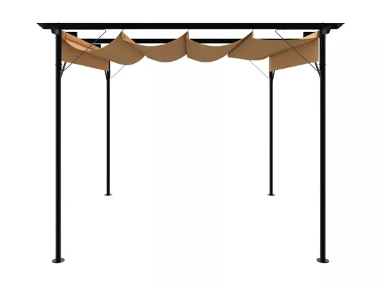 Pergola avec toit rétractable taupe 3x3 m acier 180 g/m²