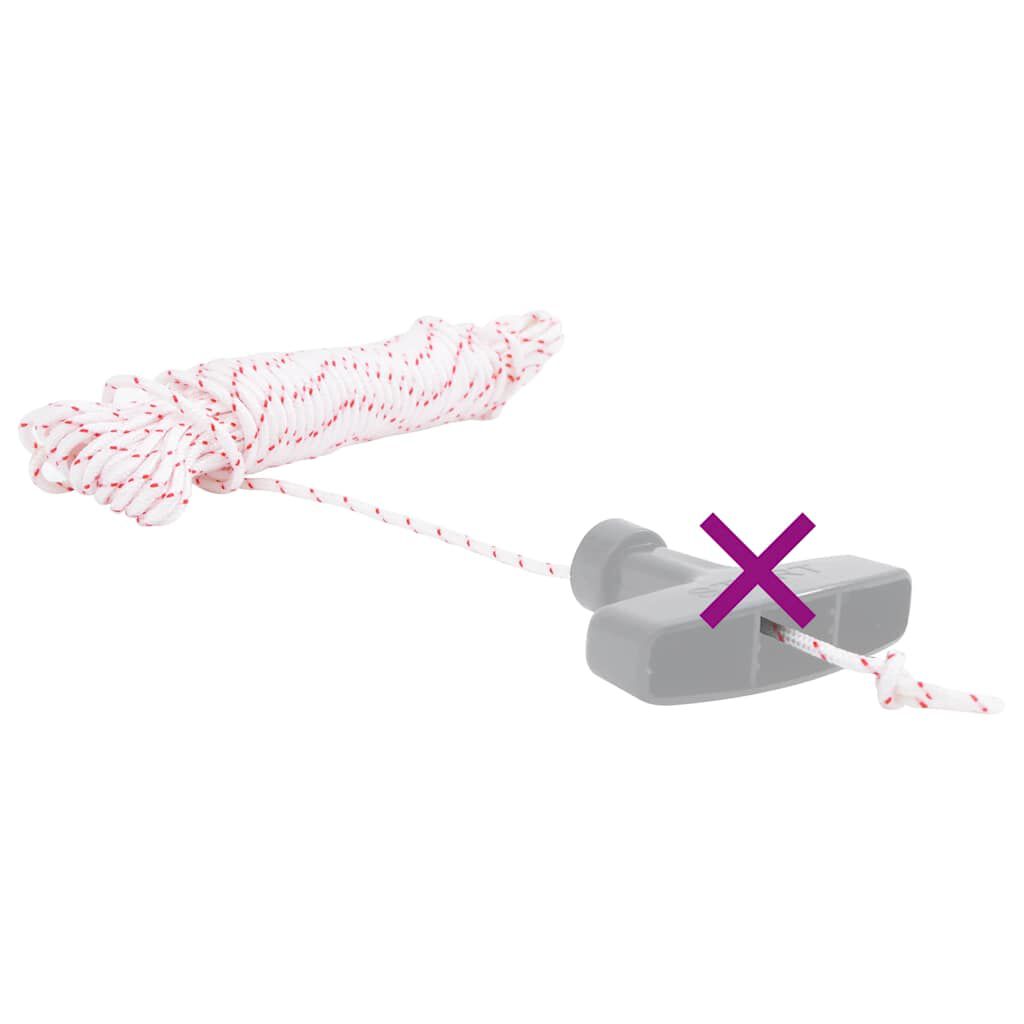 vidaXL Startkoord Wit en Rood Ø3 mm 10 m Nylon