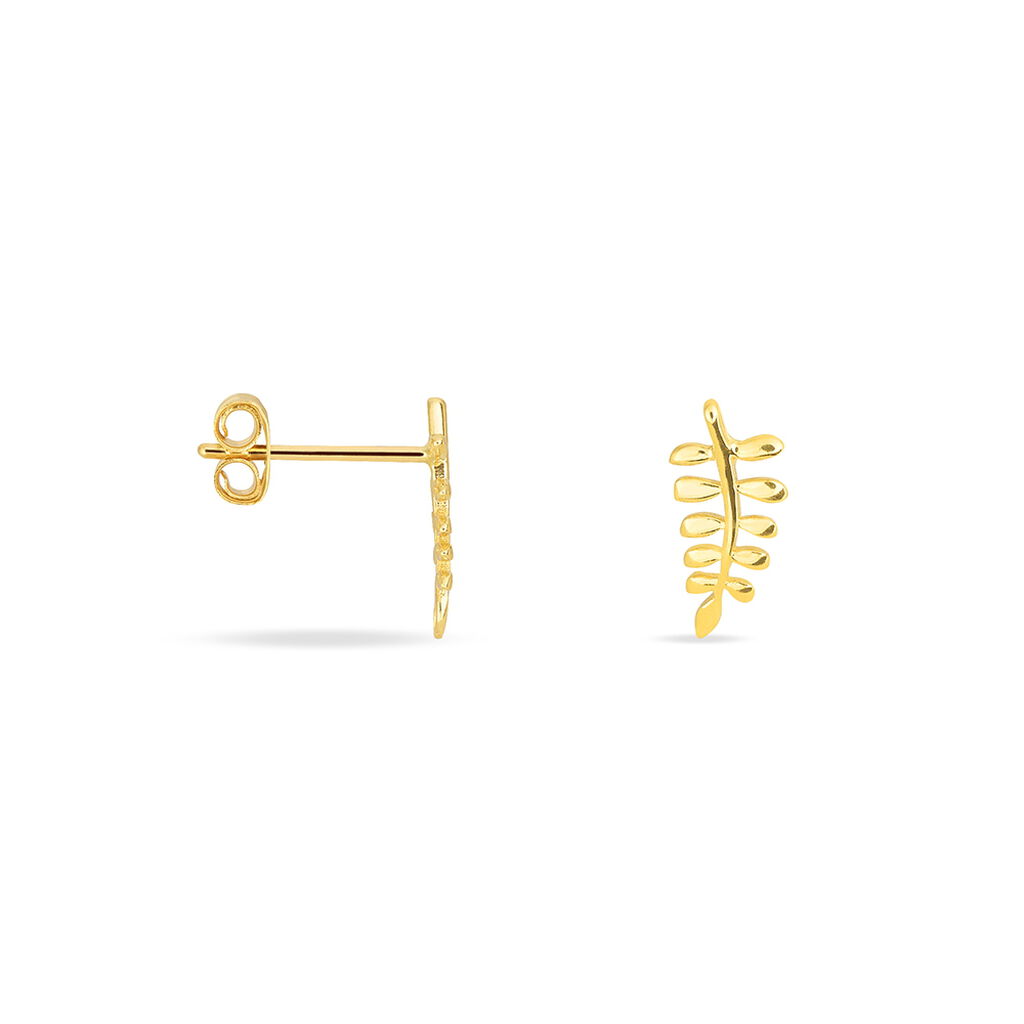 Boucles D'oreilles Puces Bartolomea Feuilles Or Jaune