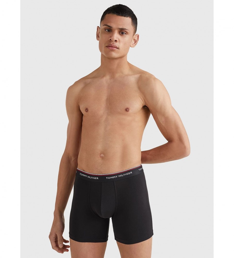 Pacote com 3 Cuecas Boxer Tommy Hilfiger Premium Essential, pretas