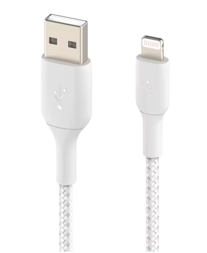 (1m) Boost Charge MFi USB auf Lightning Ladekabel Nylon Datenkabel (CAA002bt1MWH) - Weiss